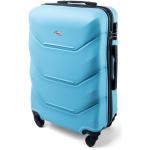 Pánské Plastové kufry v modré barvě z plastu s teleskopickou rukojetí o objemu 85 l ve slevě 