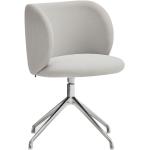 Designové židle ve světle šedivé barvě v elegantním stylu z chrómu 