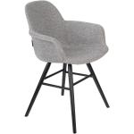Designové židle Zuiver ve světle šedivé barvě z jasanu s loketní opěrkou lakované 