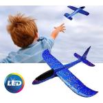 Svítící LED házecí letadlo 47x49 cm Modré