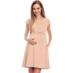 Dámské Těhotenské šaty v béžové barvě v elegantním stylu z viskózy ve velikosti L 