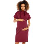 Dámské Těhotenské šaty v bordeaux červené z bavlny ve velikosti XXL plus size 