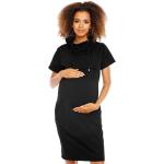 Dámské Těhotenské šaty v černé barvě z bavlny ve velikosti XXL plus size 
