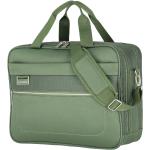 Tašky do letadla Travelite v zelené barvě z látky s kapsou na notebook 