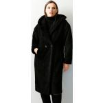 Dámské Kabáty s kapucí Alba Moda v černé barvě ze syntetiky ve velikosti XXL s dlouhým rukávem s výstřihem do V 