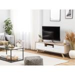 TV stolky Beliani v bílé barvě ve skandinávském stylu z borovice matné ve slevě 
