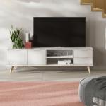 TV stolky Marckeric v bílé barvě v minimalistickém stylu ve slevě 