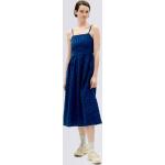 Dámské Šaty na ramínka Thinking Mu v námořnicky modré barvě ze seersuckeru ve velikosti S udržitelná móda 