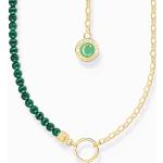 Dámské Stříbrné náhrdelníky Thomas Sabo v zelené barvě pozlacené  s malachitem 