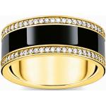 Dámské Prsteny Thomas Sabo v černé barvě v lakovaném stylu pozlacené  lesklé 