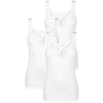 Dámská  Žebrovaná trička Harmony v bílé barvě v lakovaném stylu z krajky 3 ks v balení 
