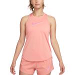 Dámská  Sportovní tílka Nike Swoosh v růžové barvě z polyesteru ve velikosti XS bez rukávů ve slevě 