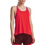 Dámská  Fitness trička Under Armour Knockout v červené barvě ve velikosti S bez rukávů ve slevě 