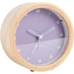 Designové hodiny Time for home ve fialové barvě v moderním stylu ze dřeva 