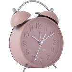 Designové hodiny Time for home v růžové barvě v retro stylu z kovu 