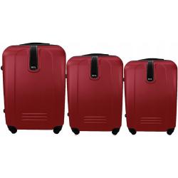 Tmavě červený set 3 lehkých plastových kufrů "Superlight" - vel. M, L, XL