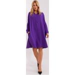 Dámské Košilové šaty FashionHunters ve fialové barvě v ležérním stylu ve velikosti Onesize ve slevě 