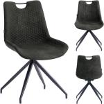Jídelní židle v černé barvě z koženky s nastavitelnou výškou 