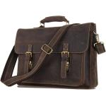 Pánské Kožené tašky Delton Bags v tmavě hnědé barvě ve vintage stylu z hovězí kůže 