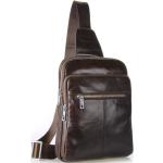 Pánské Kožené tašky přes rameno Delton Bags v tmavě hnědé barvě v elegantním stylu z hovězí kůže 