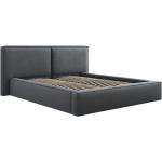 Dvoulůžkové postele v tmavě šedivé barvě v elegantním stylu s úložným prostorem 