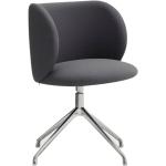 Designové židle v tmavě šedivé barvě v elegantním stylu z chrómu 