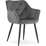 Židle v tmavě šedivé barvě ze sametu 