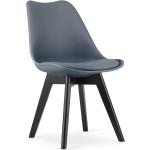 Jídelní židle v tmavě šedivé barvě ve skandinávském stylu z plastu 