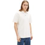 Pánská  Trička s límečkem Tom Tailor Denim v bílé barvě ve velikosti XXL ve slevě plus size 