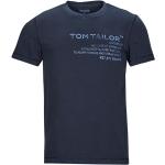 Pánská  Trička s krátkým rukávem Tom Tailor v tmavě modré barvě ve velikosti L s krátkým rukávem ve slevě 