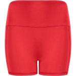 Dámské Sportovní kraťasy v korálově červené barvě z polyesteru ve velikosti 3 XL s vysokým pasem plus size 