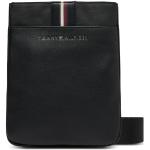 Pánské Kožené tašky přes rameno Tommy Hilfiger TH v černé barvě z koženky veganské ve slevě 