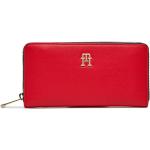 Dámské Luxusní peněženky Tommy Hilfiger Essentials v červené barvě z polyuretanu 