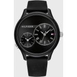 Dámské Náramkové hodinky Tommy Hilfiger v černé barvě kulaté duální čas ocelové s voděodolností 3 Bar 