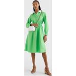Dámské BIO Košilové šaty Tommy Hilfiger v zelené barvě z bavlny 