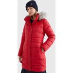Dámské Péřové kabáty Tommy Hilfiger Tyra v červené barvě z polyesteru ve velikosti S 