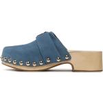 Dámské Kožené pantofle Tommy Hilfiger TH v modré barvě z kůže ve velikosti 36 ve slevě na léto 