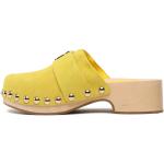 Dámské Kožené pantofle Tommy Hilfiger TH v žluté barvě z kůže ve velikosti 36 ve slevě na léto 