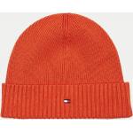 Pánské Zimní čepice Tommy Hilfiger Pima v oranžové barvě z bavlny ve velikosti Onesize 