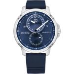 Pánské Náramkové hodinky Tommy Hilfiger v modré barvě kulaté ocelové s voděodolností 3 Bar 