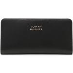 Dámské Luxusní peněženky Tommy Hilfiger v černé barvě v ležérním stylu z kůže ve slevě 