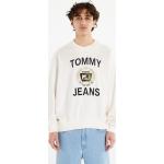 Pánské Mikiny přes hlavu Tommy Hilfiger v bílé barvě z džínoviny ve velikosti M s kulatým výstřihem 