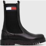 Dámské Kožené kotníkové boty Tommy Hilfiger Chelsea v černé barvě ze syntetiky ve velikosti 41 