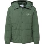 Pánské Zimní bundy s kapucí Tommy Hilfiger v khaki barvě ve velikosti XL ve slevě udržitelná móda 