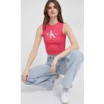 Dámské Designer Oblečení Calvin Klein Jeans v růžové barvě z bavlny ve velikosti L 