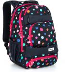 Studentské batohy Topgal vícebarevné s puntíkovaným vzorem z hliníku s polstrovanými zády pro věk pro středoškoláky a teenagery 