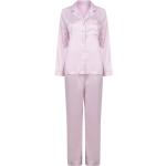 Dámské Klasická pyžama TOWEL CITY v růžové barvě v elegantním stylu z polyesteru ve velikosti XXL s dlouhým rukávem plus size 