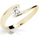 Prsteny se zirkonem Danfil v elegantním stylu ze zlata z 14k zlata 