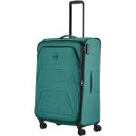 Pánské Textilní kufry Travelite v zelené barvě z látky na čtyřech kolečkách 