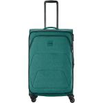 Textilní kufry Travelite v zelené barvě z látky na čtyřech kolečkách o objemu 90 l 